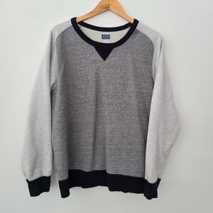 J Crew Authentic Fleece Crew Neck Sweatshirt Gray Blue Men XL